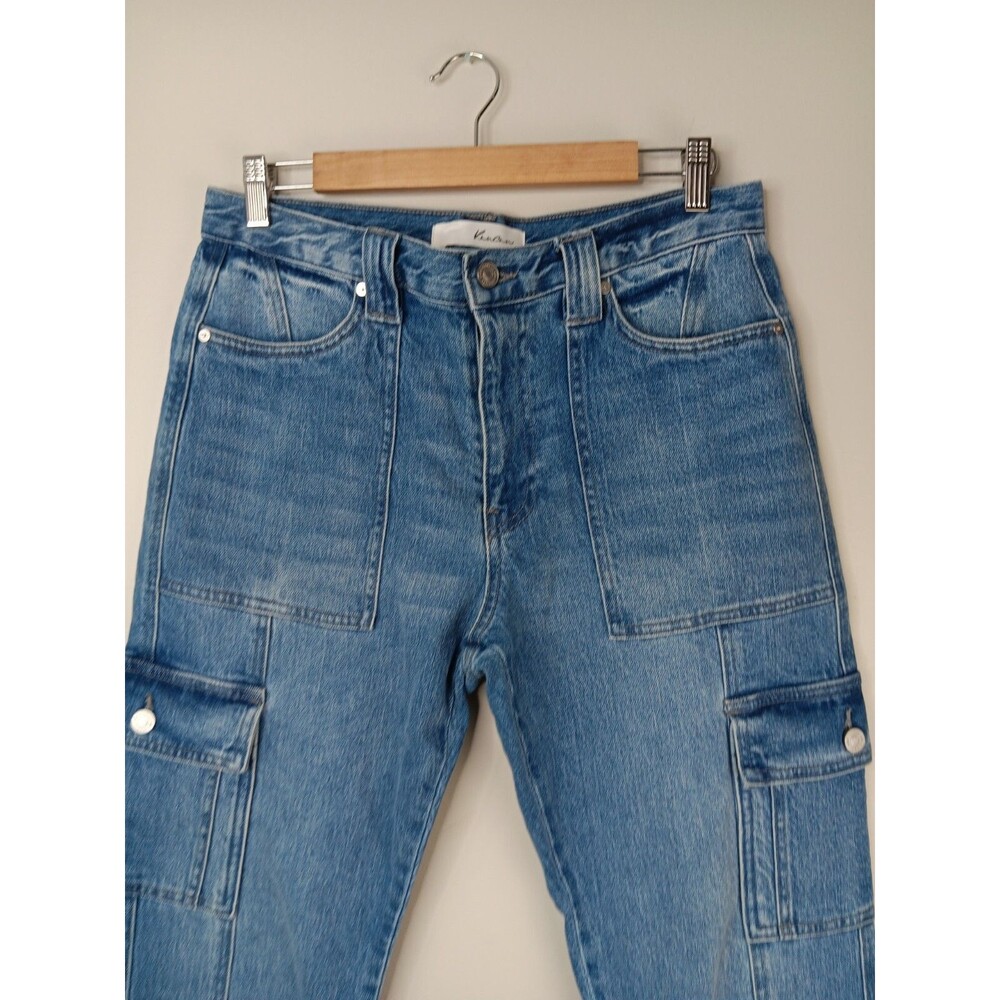 KanCan Cargo Jeans Women's Size 9/28 Estilo Straight Leg Pockets Denim Utility - Picture 2 of 8